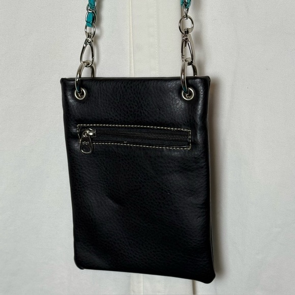 Faux Leather/Turquoise Western Theme Crossbody Bag EUC - Picture 4 of 7